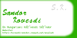 sandor kovesdi business card